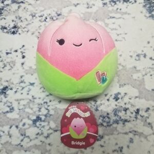 Squishmallow  Pink & Green Plush Bridgie The Tulip Flower